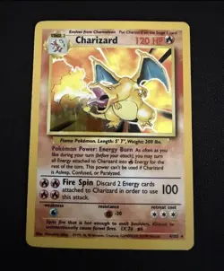Pokemon TCG 1999 Base Set Charizard 4/102 Holo Rare 120 HP English not card phot - Image 1
