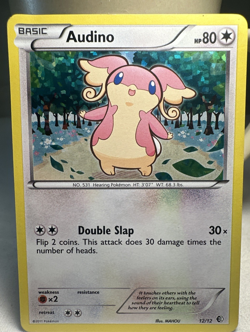 Pokemon Card Audino 12/12 McDonald's 2011 Holo LP - Image 1