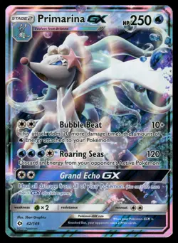 Primarina GX 42/149 Holo Ultra Rare SM Base Set Pokemon Lightly Played - Image 1