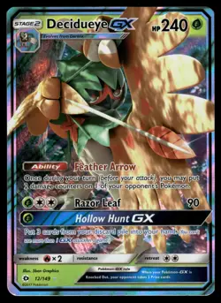 Decidueye GX 12/149 Holo Ultra Rare SM Base Set Pokemon Lightly Played - Image 1
