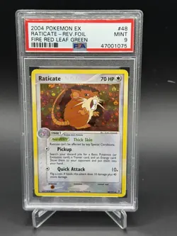 2004 Pokemon EX Fire Red & Leaf Green #48/112 Raticate Reverse Foil PSA 9 - Image 1
