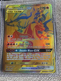 Reshiram & Charizard GX SM247 Holo Card Mint Condition - Image 1
