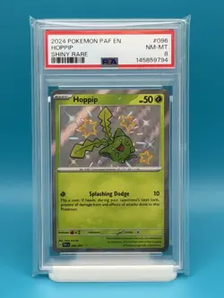 PSA 8 - 2024 POKEMON PAF EN HOPPIP SHINY RARE - Image 1