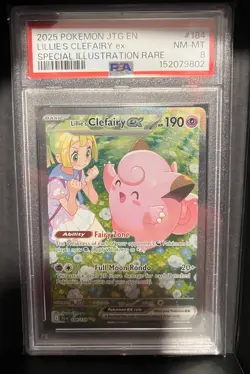 2025 pokemon jtg en-journey together Lillie’s Clefairy Ex SIR 184 Nm-MT PSA 8 - Image 2