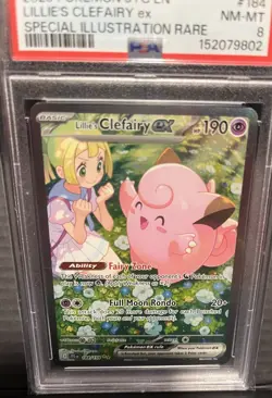 2025 pokemon jtg en-journey together Lillie’s Clefairy Ex SIR 184 Nm-MT PSA 8 - Image 4
