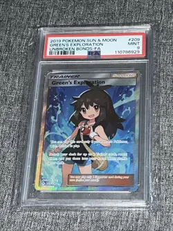 PSA 9 Green’s Exploration 209/214 Unbroken Bonds Sun & Moon Pokemon EN - Image 1