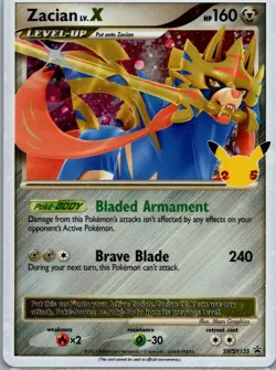 Zacian LV. X - Holo Promo SWSH135 Pokemon 25th Celebrations LP - Image 1