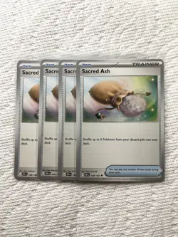 4X Sacred Ash (SV 10 168/182) POKEMON TCG Play Set - Destined Rivals NM - Image 1