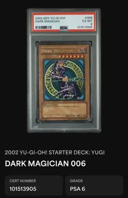 Konami Yu-Gi-Oh! TCG Dark Magician SDY-006 Unlimited PSA 6 (2002) - Image 2