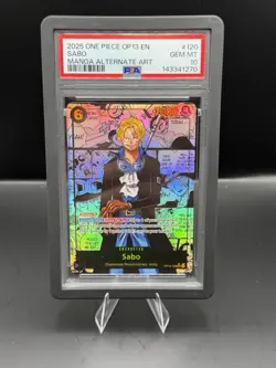 2025 One Piece Carrying On His Will Sabo Manga Art SSP #OP13-120 PSA 10 GEM MINT - Image 1