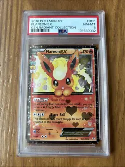 2016 Pokemon XY Generations Radiant Collection #RC6 Flareon EX PSA 8 - Image 1