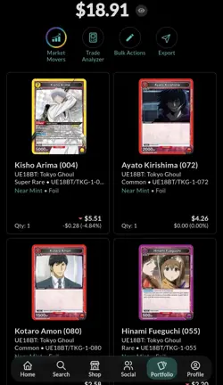 Union Arena Tokyo Ghoul Lot ( 22x English Card ) UE18BT New Unused - Image 2
