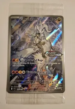 Pokemon SEALED N's Reshiram Foil card 167/159 Journey Together Stamped Promo - Image 1