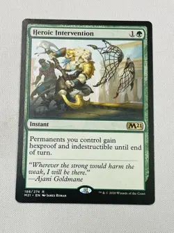 Heroic Intervention Core Set 2021 Rare Green Instant 188 MTG NONFOIL -LP - Image 1