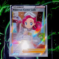 Pokemon TCG Pokemon Center Lady 185/185 Vivid Voltage Ultra Rare Full Art Holo - Image 1