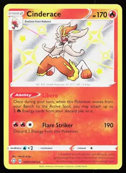 CINDERACE SV017/SV122 SHINY RARE SHINING FATES SHINY VAULT POKEMON NM - Image 1