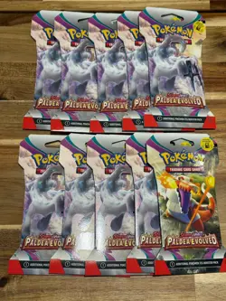 Pokemon TCG Paldea Evolved Sleeved Booster Packs X10 New Sealed - Image 1