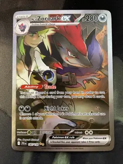 N's Zoroark ex 185/159 Sv09: Journey Together Holo Pokemon Card Dark Type - Image 1