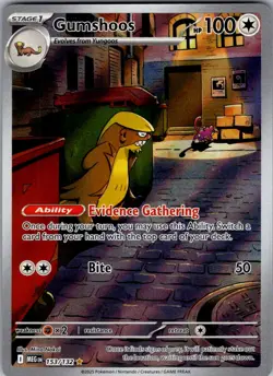 Gumshoos Mega Evolution 153/132 Illustration Rare Holo Pokemon Near Mint - Image 1