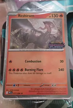 Pokemon TCG Phantasmal Flames Reshiram 017/094 Stamped Cosmo Holo (HT PROMO) - Image 2
