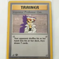 Pokemon TCG Base Set Impostor Professor Oak Trainer 73/102 Unlimited English - Image 1