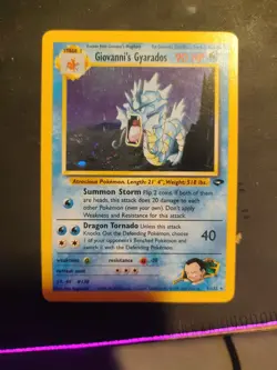 Giovanni's Gyarados Holo Rare Gym Challenge 5/132 Mp Vintage Swirl - Image 1