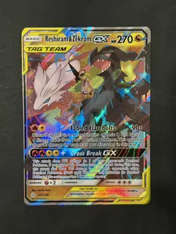 Pokemon TCG Reshiram & Zekrom GX Full Art Cosmic Eclipse Card 157/236 NM- - Image 1