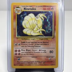 Pokemon Ninetales Base Set Holo Rare Unlimited English 12/102 1999 Card - Image 1