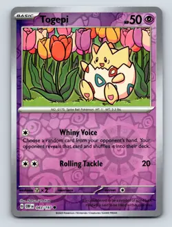 Basic Togepi HP 50 Whiny Voice Rolling Tackle Rare Purple Card Design - Image 1