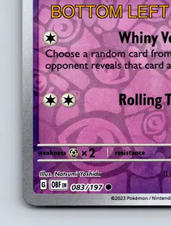 Basic Togepi HP 50 Whiny Voice Rolling Tackle Rare Purple Card Design - Image 5