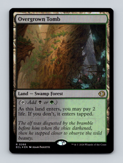 MTG Foil Overgrown Tomb #266 Rare Land Swamp Forest Lorwyn Eclipsed Card - Image 1