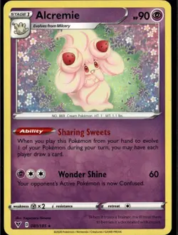 Alcremie Rare SWSH04: Vivid Voltage 081/185 Psychic Pokemon Card - Image 1