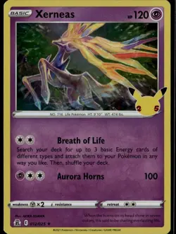 Xerneas Holo Rare Celebrations 012/025 Psychic Holo Pokemon Card - Image 1