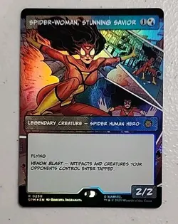 Spider-Woman, Stunning Savior (Borderless) Marvel's Spider-Man Foil MTG - Image 1