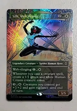 Silk, Web Weaver (Borderless) Marvel's Spider-Man Foil MTG - Image 1