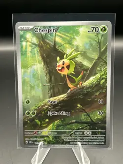 Pokemon TCG Chaos Rising Chespin #087/086 Illustration Rare NM - Image 1