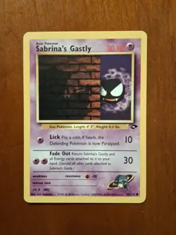 POKEMON CARD Sabrina's Gastly 96/132 Gym Heroes Challenge English TCG 1999 - Image 1