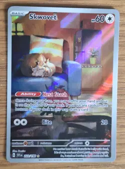 Pokemon TCG Skwovet Illustration Rare Card Scarlet & Violet 222/198 Near Mint - Image 1
