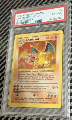 1999 Pokemon Game Shadowless #4 Charizard Holo PSA 6 Card EX-M Base Set FreeShip - Image 3