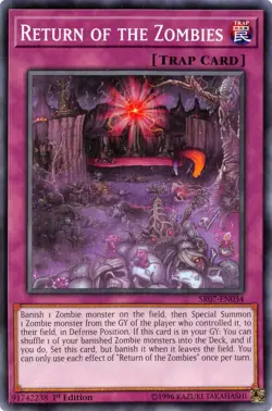 Return of the Zombies SR07-EN034 Zombie Horde Yu-Gi-Oh 1st Edition NM/M - Image 1