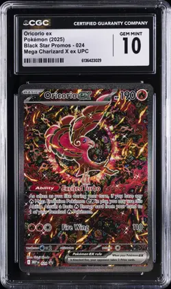 2025 POKEMON ENGLISH BLACK STAR PROMOS #024 ORICORIO EX CGC 10 GEM MINT - Image 1