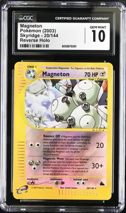 CGC 10 GEM MINT Magneton 2003 Skyridge 20/144 Reverse Holo Pokemon Card - Image 1