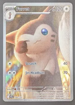 Furret 168/159 Sv09: Journey Together Illustration Rare Holo Pokemon - Image 1