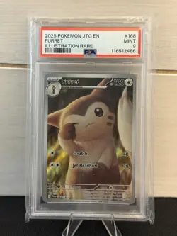 Pokemon Furret 168/159 Sv09 Journey Together Illustration Rare Holo PSA 9 EN - Image 1