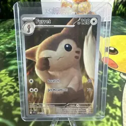 Pokemon TCG Journey Together Furret Illustration Rare Holo Card 168/159 - Image 1