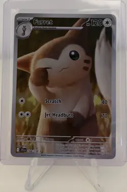 Pokemon Furret Card, 168/159 Journey Together, Illustration Rare Holo pack fresh - Image 1