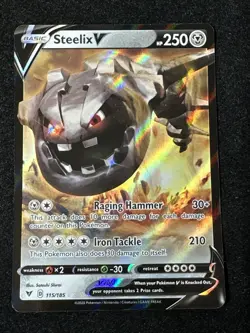 Steelix V 115/185 Vivid Voltage Ultra Rare Holo Pokemon TCG Card NM - Image 1