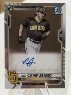 2021 Bowman Chrome Luis Campusano Autograph Rookie Card Base #BCRA-LC - Image 1