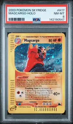 2003 Pokemon Skyridge #H17 Magcargo Holo PSA 8 New Cert! Insanely Clean! Look! - Image 1
