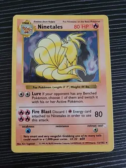 1999 Pokemon Base Set Ninetales 12/102 Holo Rare TCG Card LV.32 #38 80 HP - HP - Image 1